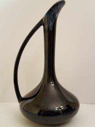 Vintage Mid Century Anna Van Briggle Drip Glaze Pottery Ewer Pitcher Vase 2