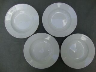 Set Of 4 Williams Sonoma White Everyday Dinnerware Rimmed Soup/cereal Bowls 9 "