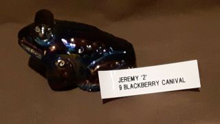 Boyd Crystal Art Glass - Jeremy,  The Frog - 9 Blackberry Carnival (2nd Series)