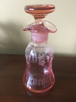 Vintage Cambridge Vinegar Oil Cruet Rosalie Pink Depression Glass