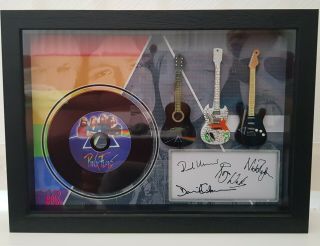 Pink Floyd The Dark Side 3 Miniature Guitar And Mini Lp Shadow Box Signed Print