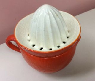 Vintage Ceramic Citrus Juicer Reamer Orange Textured