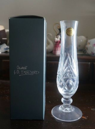 Vintage Cristal J.  G.  Durand Soliflor / Bud Vase Mib,  France