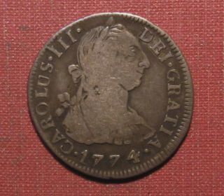 1774 BOLIVIA,  SPANISH COLONIAL 2 REALES - DETAILS, 3