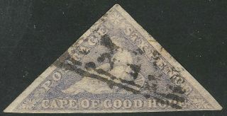 1863 Cape Of Good Hope Sc 14 - 6d Purple Granular Ink,  Scv $500.  00