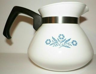 Vintage Blue Cornflower Corning Ware 6 Cup Tea Pot With Lid Usa P - 104