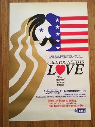 All You Need Is Love 1977 British Film Poster John Lennon