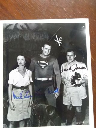 Superman - Signed Jack Larson,  Noel Neil 8x10 Photo And George Reeves 8x10 Reprint