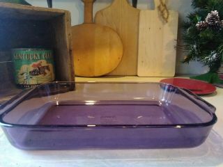 Pyrex Purple Cranberry 3 Qt Rectangle Baking Pan 233 - R 13 X 9 X 2 Vgc