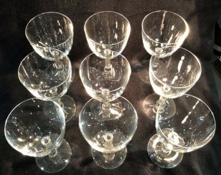 Set Of 9 Fostoria Marked Mid Century Mademoiselle Crystal Goblets Clear Euc