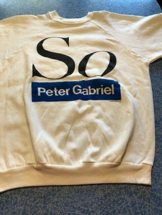 Peter Gabriel True Vintage 1986 " So " Concert Tour Sweatshirt Unworn Genesis