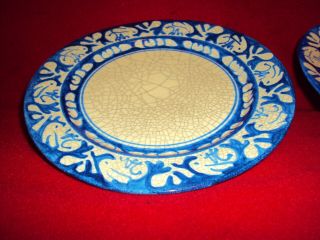 2 Dedham Pottery Arts and Crafts Rabbit Border Plates 7 1/4 