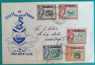 1964 Malaya North Borneo Sabah Stamps Fdc