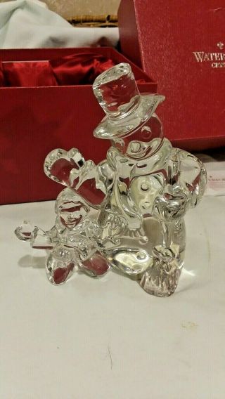 Waterford Lead Crystal 2007 Jolly Snowman Sculpture 142742 Made In Ireland