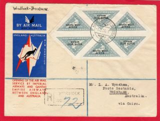 South West Africa Air Mail1934 Imperial Airways First Flight Cover To Brisbane