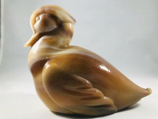 Heisy Caramel End Of Day Slag Glass Sitting Duck By Imperial -