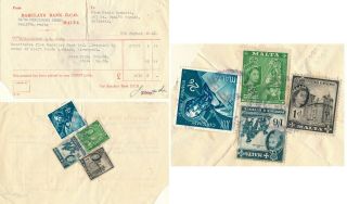 Malta 1960,  Bill Of Exchange With Postage Stamps As Revenues.  B1004