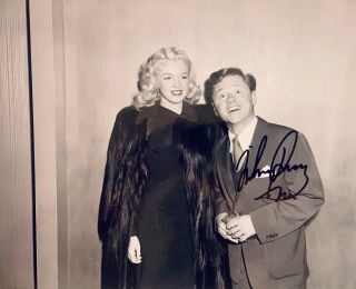 Mickey Rooney Hand Signed 8x10 With Marilyn Monroe The Fireball 1950