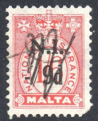 Malta Revenue / Fiscal National Insurance 9d On 1s6d - Note Corner