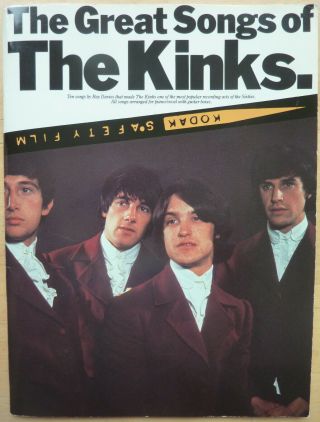 The Great Songs Of The Kinks Sheet Music Book - Uk Publication 1986 Ex