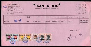 1980 Hong Kong Share Certificate With Selection Qe2 Revenue Stamps.