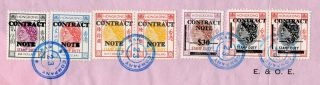 1980 Hong Kong Share Certificate with Selection QE2 Revenue Stamps. 2