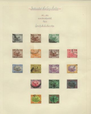 Federated Malaya States 16 Stamps 1923 - 34 Inc $1 $2 & $5 Dollar -