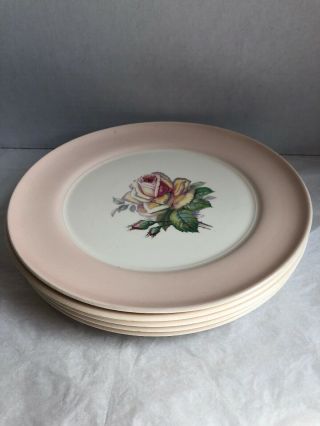 International China - Tea Rose - Cotillion Pink - Set Of 5 - 10” Dinner Plates