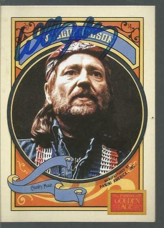 Country Music Legend Willie Nelson Signed Panini Golden Age Card On The Road