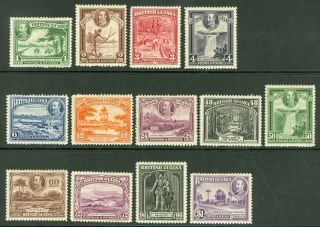 British Guiana 1934 - 40 Sg 288 - 300.  1c - $1 Set Of 13.  Fresh Mounted Cat £120