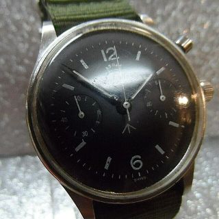 Vintage Lemania 2220 One Stop Chronograph Military Watch 3