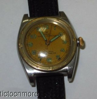 Rolex Oyster Perpetual Chronometer 3372 Bubbleback Rare Bezel Watch