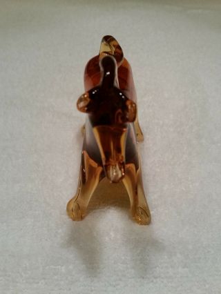 VIKING GLASS AMBER COLOR STANDING HORSE 3