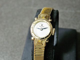 Vintage Rolex 18K Pink Gold/ Hand - Winding / Women ' s Watch 3
