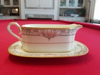 Noritake Barrymore China Gravy Boat With Underplate