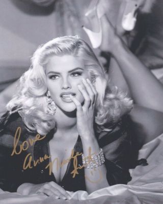Signed B&w Photo Of Anna Nicole Smith Of Tv