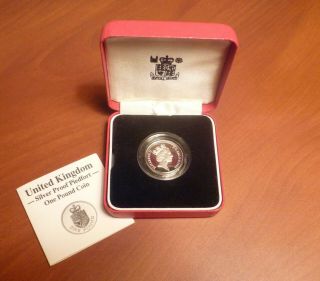 1988 United Kingdom 1 Pound.  925 Silver Proof Piedfort With