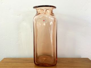 Vintage Blenko Apricot Hand - Blown Glass Vase 8416l By Don Shepard,  10 "