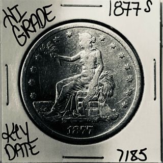 1877 S Silver Trade Dollar 7185 Rare Key Date