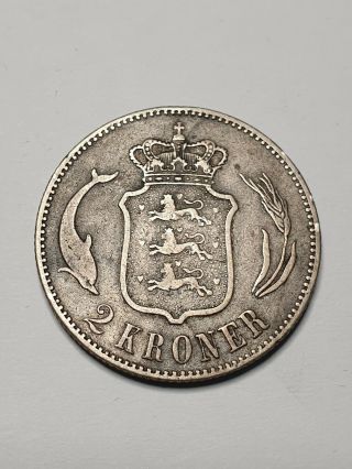 Denmark 2 Kroner 1875 Silver Coin Patina