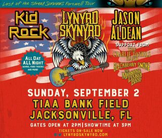 Lynyrd Skynyrd/kid Rock 2018 Florida Concert Tour Poster - You Choose:red Or Black