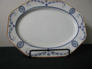 Vintage Broadmoor Blue Pattern Woods Ware Serving Platter By Wood & Sons England