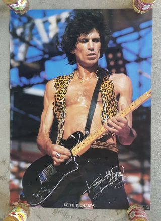 Vintage 1983 Keith Richards Rolling Poster - Hard To Find - Very