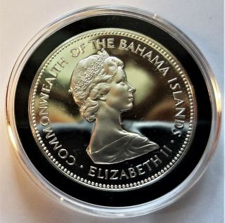 1972 Bahamas 2 Dollars Sterling Silver Proof Flamingo Coin - Only 59,  000 Minted