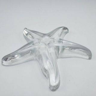 Baccarat Star Fish Paper Weight W/ Makers Mark Made In France 5 "