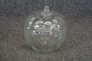 Anchor Hocking Pumpkin Glass Jar With Lid 7 " Tall