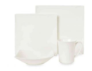 Nevaeh White By Fitz And Floyd Hard Square 4 - Piece Place Setting Home Dining