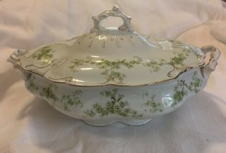Alfred Meakin Windermere Covered Vegetable Casserole Dish Bowl Lid Green Gold