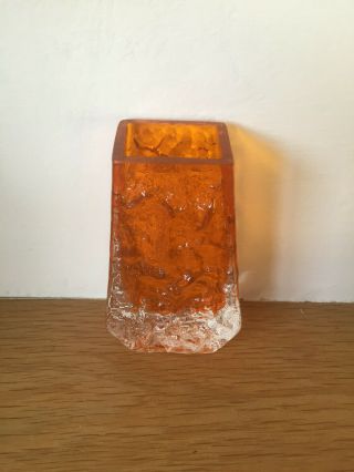 Whitefriars Glass: Vintage Coffin Vase - Tangerine Orange