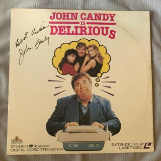 John Candy Autographs " Delirious " Full Size Laser Disc Superrare Signed With